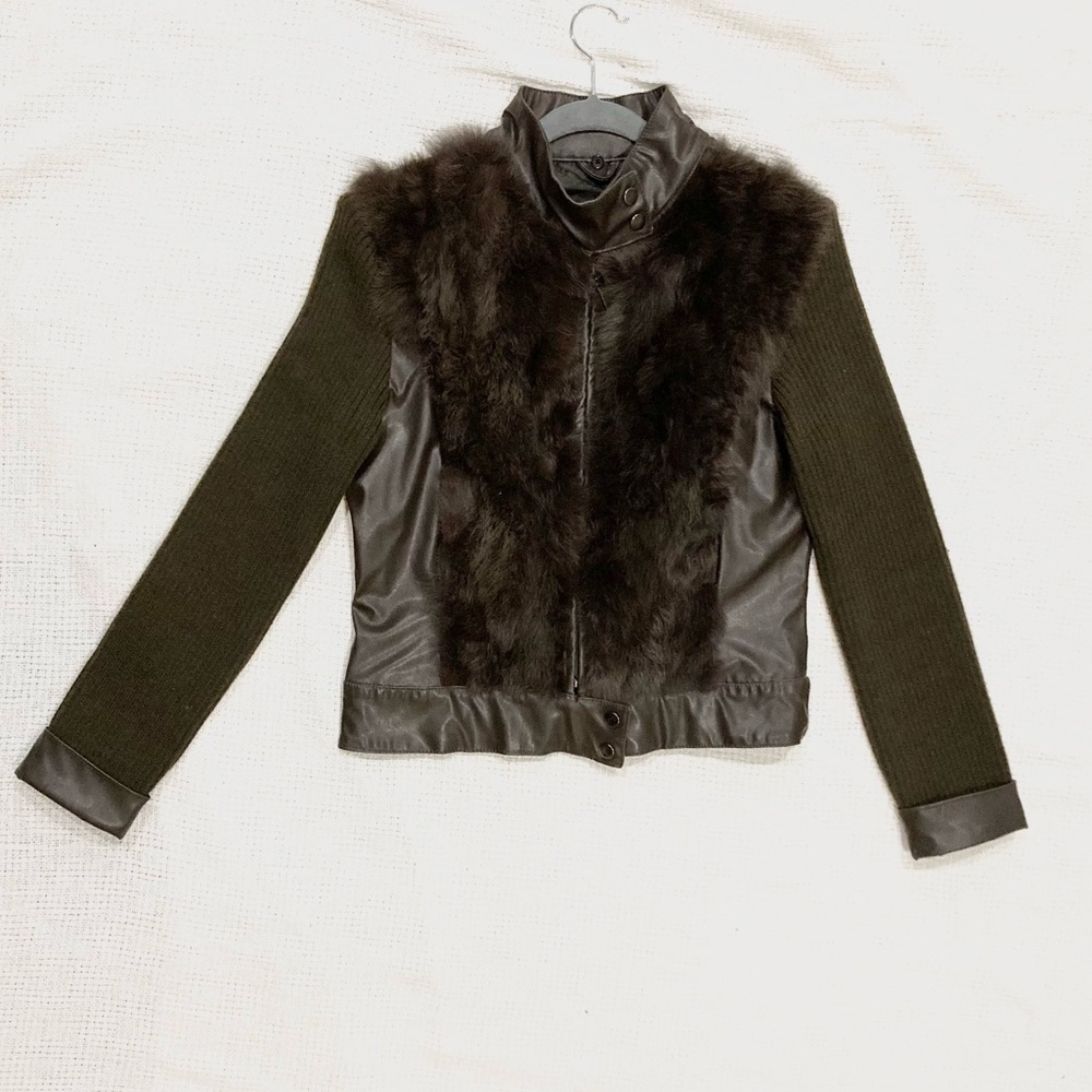 Y2K Rabbit fur trim jacket - Picture 3 of 8